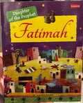 Book titled 'Daughter of the Prophet Fatimah' with colorful illustrations on a purple background.