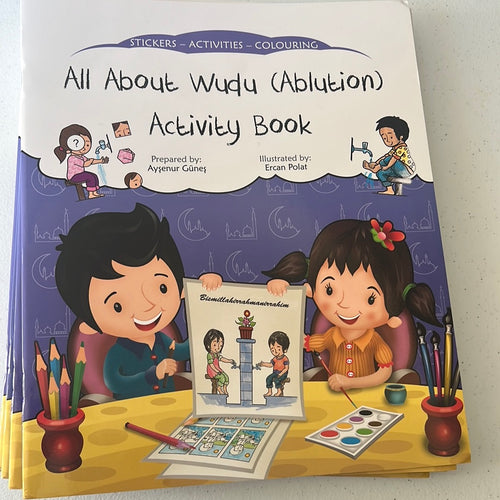 a stack of all about wudu books