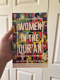 A book cover of 'Women in the Quran' by Asma Lamrabet, featuring a colorful design with portraits of various women and the title of the book.