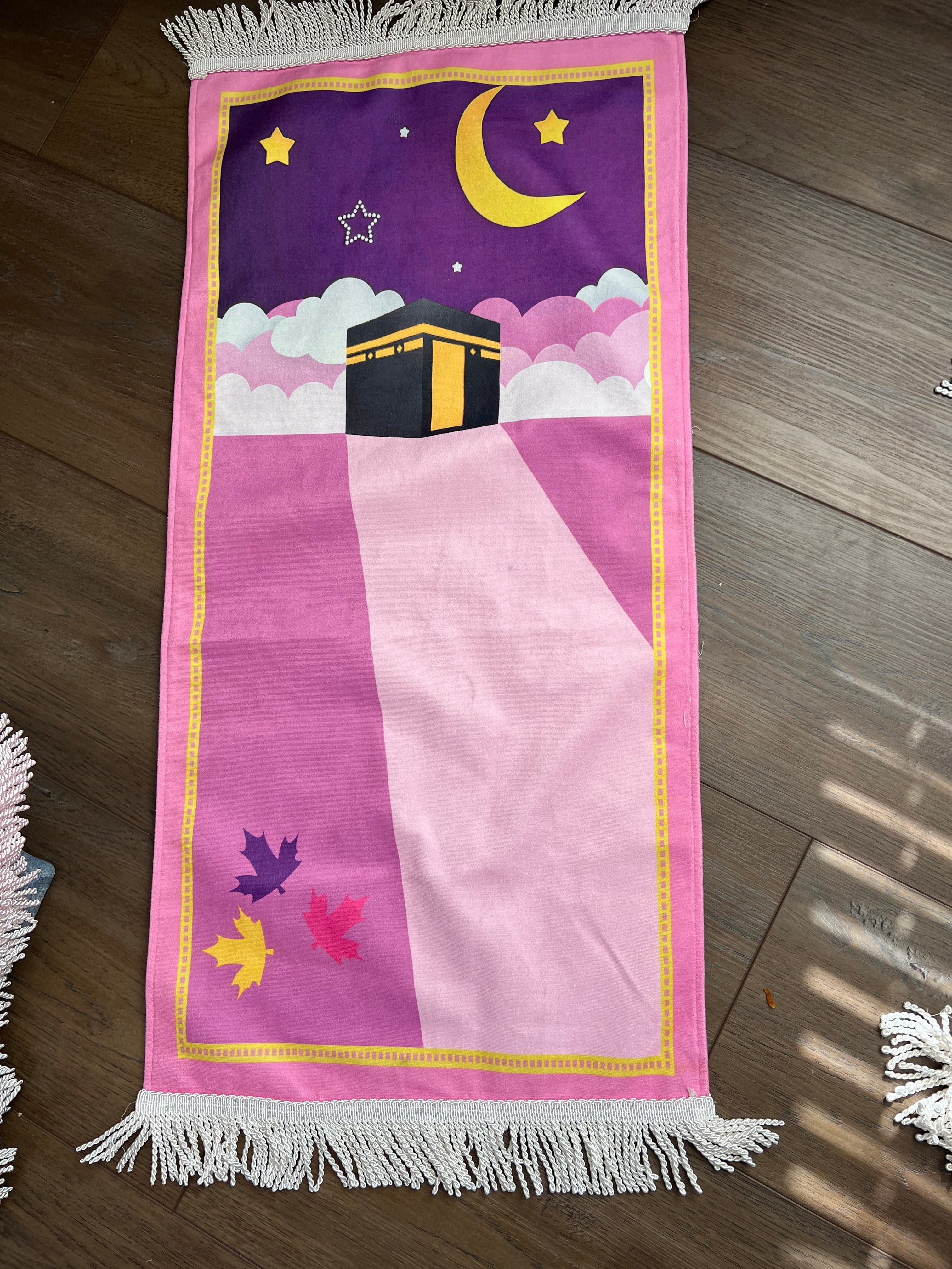 Prayer rug for kids - Purple and pink