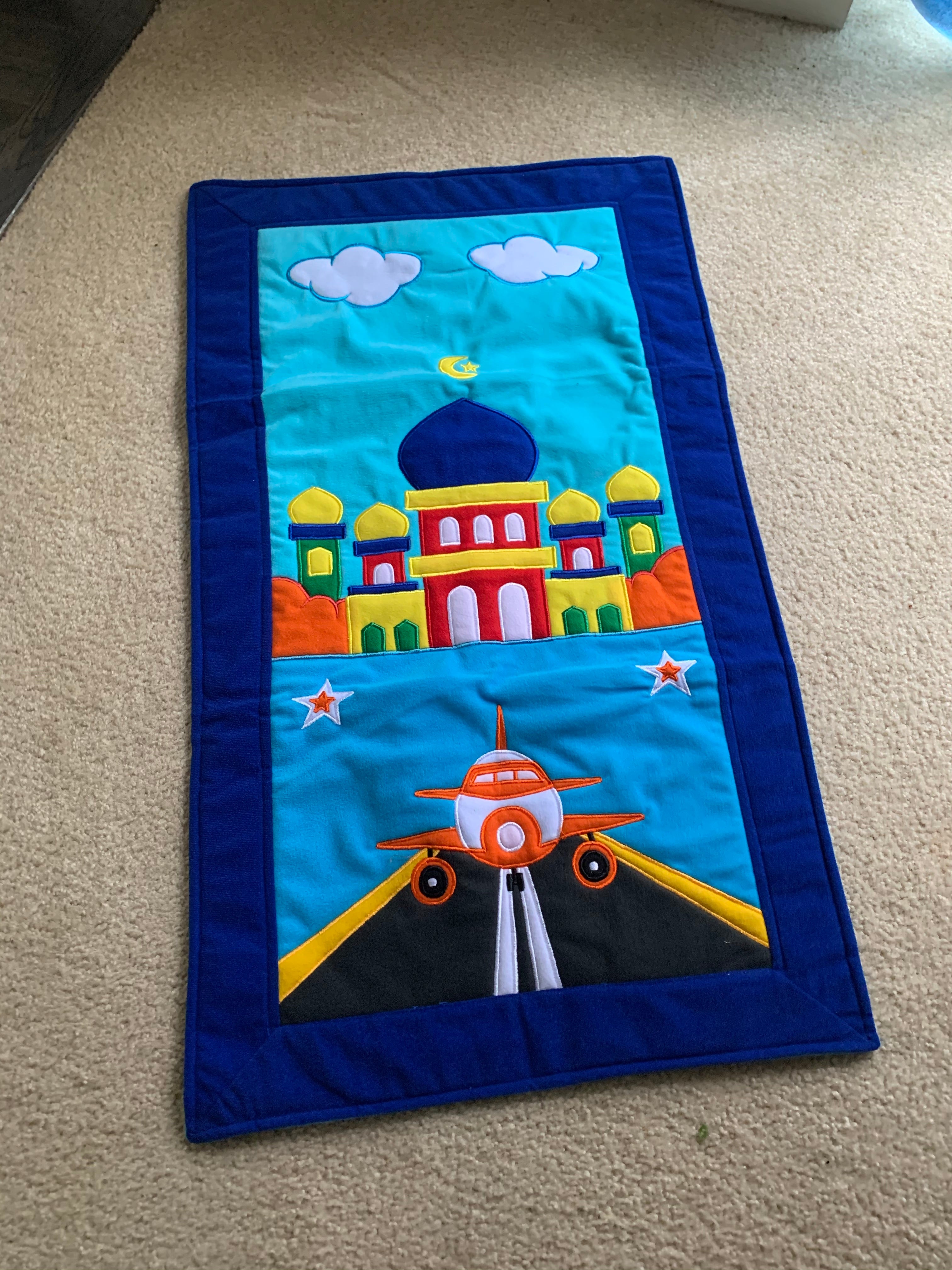 Kids Prayer Mat - Blue Plane
