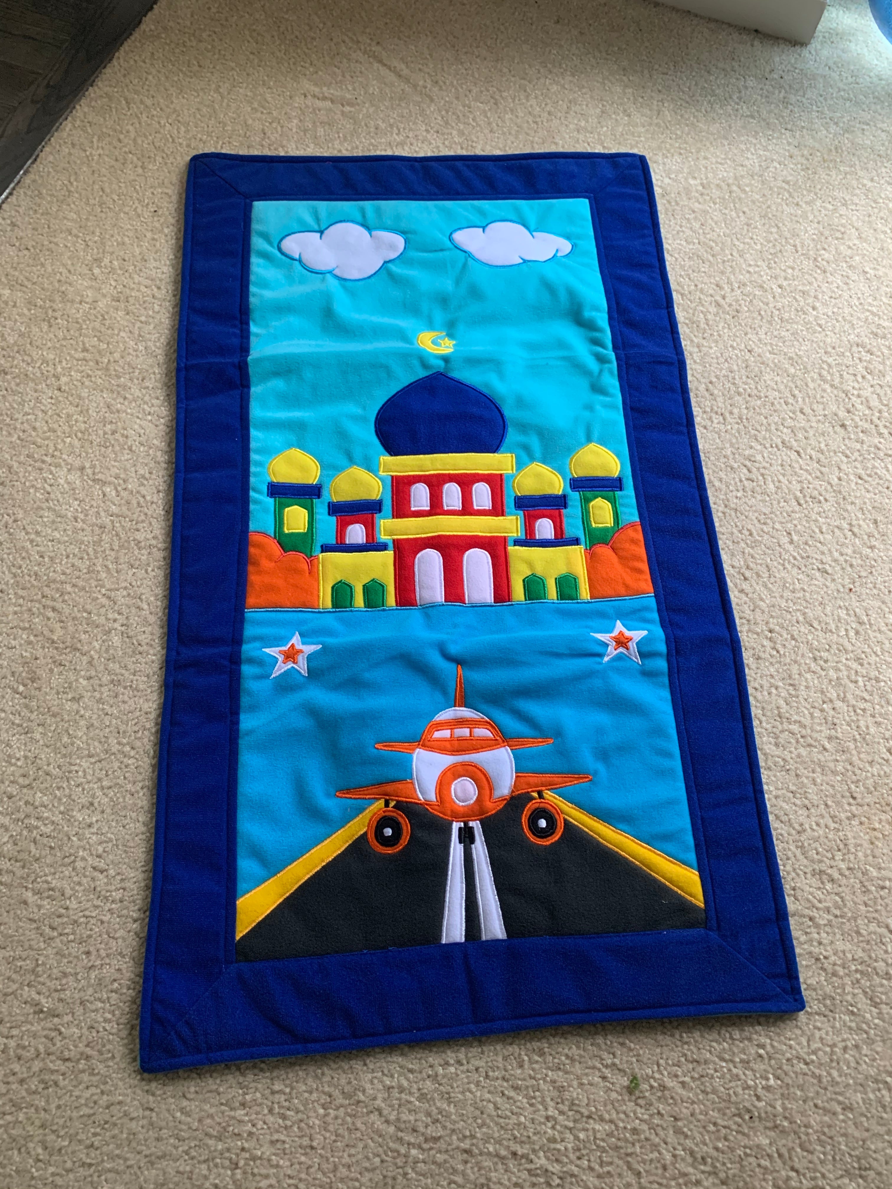 Kids Prayer Mat - Blue Plane
