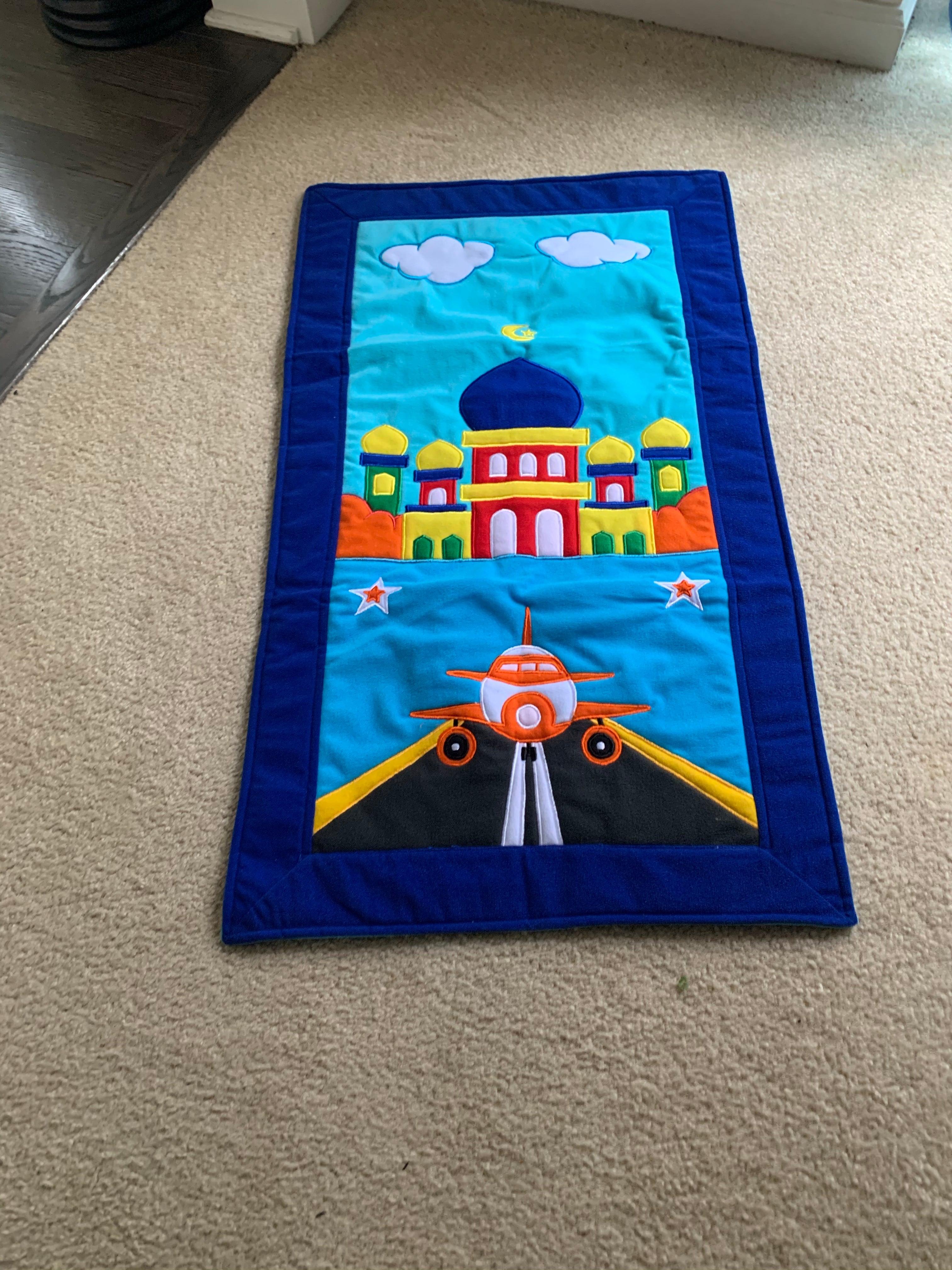 Kids Prayer Mat - Blue Plane