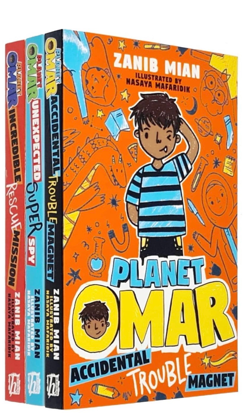 Planet Omar Series 3 Books Collection Set By Zanib Mian (Accidental Trouble Magnet, Unexpected Super Spy, Incredible Rescue Mission)