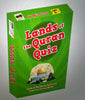 A box of 'Lands of the Quran Quiz Cards' with multiple-choice questions and illustrations related to the Quran and Prophet Muhammad's life.